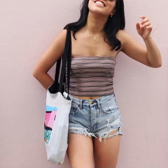 Pink Striped Brandy Melville Bandeau - XS/M - Picture 4 of 4